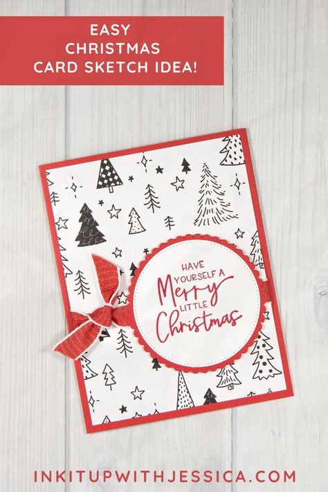 Christmas Card Layouts, Easy Card Making, Christmas Card Tutorials, Diy Christmas Card, Sketch Template, Card Sketches Templates, Card Making Templates, Simple Christmas Cards, Card Sketch