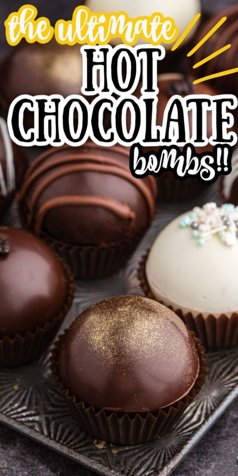 Hot Chocolate Bombshell, Chocolate Bombshell, Chocolate Tempering, Hot Chocolate Treats, Dessert Truffles, Diy Hot Chocolate, Hot Chocolate Bomb, Chocolate Candy Recipes, Hot Chocolate Gifts