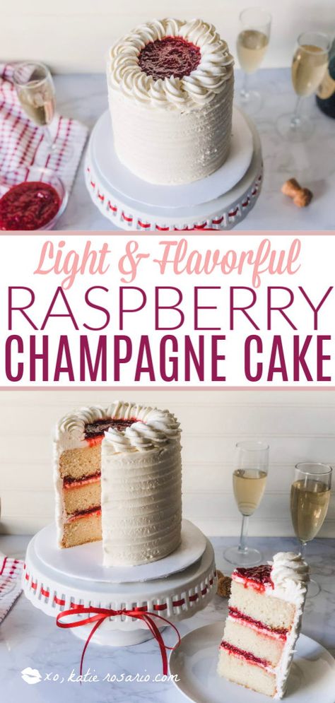 Raspberry Champagne Cake, Raspberry Champagne, Champagne Cake, Cake Decorating For Beginners, Cake Decorating Classes, Girls Night In, Gateaux Cake, Baking Business, Raspberry Jam