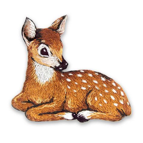 Fawn Embroidery, Embroidery Brooch, Miniature Embroidery, Animal Embroidery Designs, Brazilian Embroidery, Thread Painting, Animal Embroidery, Hand Embroidery Art, Crewel Embroidery