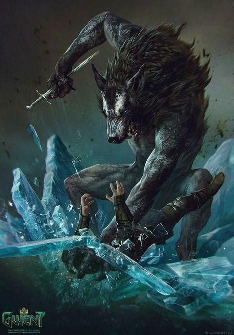 Werewolf Anna Podedworna, Witcher Monsters, Witcher Art, Art Noir, Werewolf Art, Ragnar Lothbrok, Fantasy Monster, A Wolf, Arte Fantasy