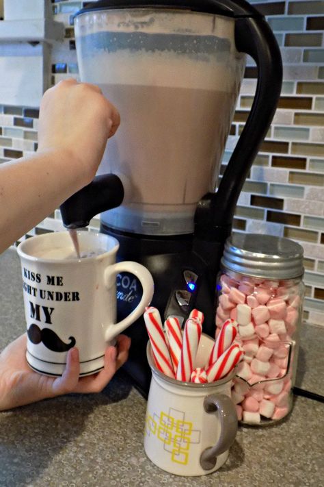 Hot Chocolate Machine Review - The WestBend Cocoa Grande - One Crazy House Bar Ideas For Party, Home Bar Aesthetic, Coffee Bar Ideas For Party, Hot Cocoa Maker, Party Coffee Bar, Aesthetic Coffee Bar, Christmas Hot Cocoa Bar, Coffee Bar Party, Chocolate Machine