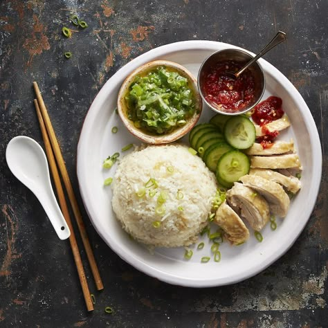 Chicken Rice Hainanese, Easy Hainanese Chicken Rice, Hainanese Chicken Rice In Rice Cooker, Hainan Chicken Rice Recipe, One Pot Hainanese Chicken Rice, Hainanese Chicken Rice Cooker, Instant Pot Hainanese Chicken, Rice Cooker Hainanese Chicken Rice, Hainanese Chicken Rice Instant Pot