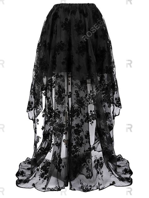 Plus Size Flocking Floral High Low Organza Skirt , #AFF, #Floral, #Flocking, #Size, #Skirt, #Organza #affiliate Victorian Corset Dress, Skirt Organza, Long Floral Skirt, 80s Prom Dress, Victorian Corset, Tulle Long Skirt, White Corset Top, Black Lace Skirt, Corset Skirt