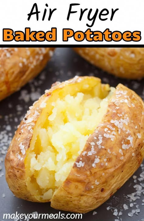 Air Fryer Baked Potato, Making Baked Potatoes, Air Fryer Cooking Times, Cooks Air Fryer, Air Fried Food, Air Fryer Oven Recipes, Baked Potato Recipes, Air Fry Recipes, Diner Recipes