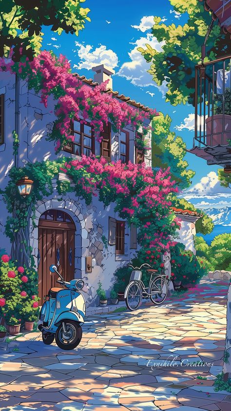 ⁀➷ Wallpaper ✪ Aesthetic Wallpaper Scenery, Aaron Wallpaper, Scenery Wallpaper Nature, Cute Wallpapers For Lockscreen, Anime Nature Wallpaper, Dreamy Wallpaper, Aesthetic Wallpaper Lockscreen, Dreamy Artwork, Ghibli Artwork