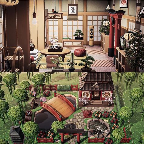 Zen Garden Animal Crossing, Japanese House Exterior, Japan House Design, Japanese Town, Animal Crossing 3ds, Animals Crossing, Animal Crossing Wild World, Animal Crossing Pocket Camp, Garden Animals