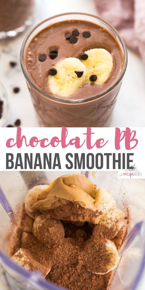 Pin by Beth Thompson  | Chocolate Peanut Butter Smoothie Peanut Butter Cocoa Smoothie, Peanut Butter Banana Smoothie Healthy Protein Shakes, Choc Peanut Butter Smoothie, Cocoa Smoothie Recipes Healthy, Smoothie With Cocoa Powder, Cocoa Powder Smoothie Healthy, Dark Chocolate Smoothie Healthy, Chocolate Fruit Smoothie, Chocolate Banana Protein Smoothie