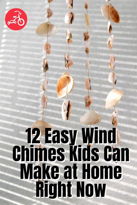 How To Make A Wind Chime, Stick Wind Chime, Easy Wind Chimes, Handmade Wind Chimes Crafts, Home Made Wind Chimes, Diy Wind Chimes For Kids, Gardening Preschool, Wind Chimes Kids, Wind Ornaments