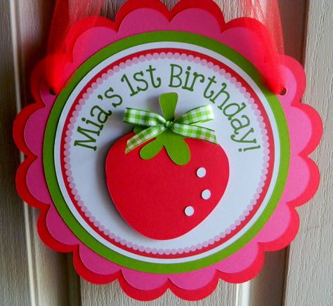 Berry Sweet Strawberry Birthday Party Door Sign on Etsy, $12.00 Birthday Door Hanger, Berry Sweet Birthday, Strawberry Birthday Party, Strawberry Birthday Cake, Birthday Door, Strawberry Shortcake Birthday, Strawberry Shortcake Party, Girls Birthday Party Decorations, Strawberry Birthday