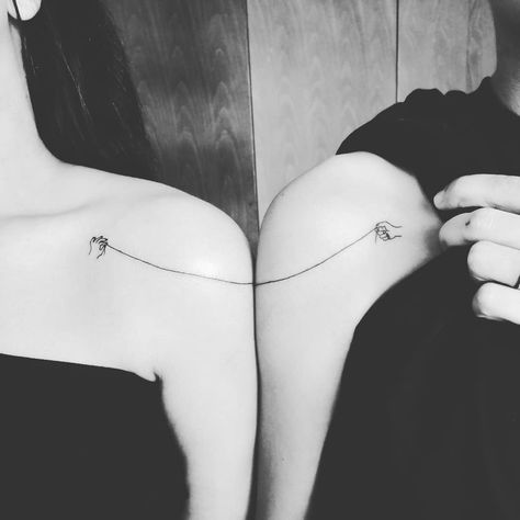 Unique, powerful, simple and meaningful matching couple tattoo designs that would convince you that you need one of those too. Fineline Couple Tattoo, Tatoos Couple Relationships, Couple Goal Tattoos, Couple Tattoos Cute, Wedding Anniversary Tattoo, Matching Couple Tattoos Unique, Tattooed Couples, Simple Couples Tattoos, Anniversary Tattoo