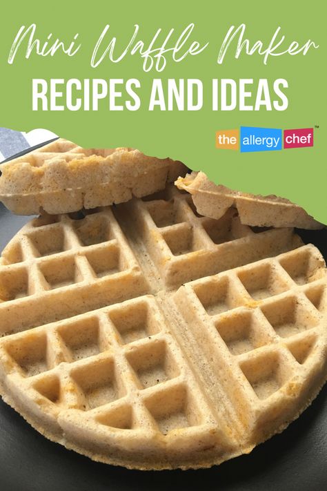 Savory cheese waffles (gluten free, dairy free, egg free, vegan, allergy friendly). Mini Waffle Maker Recipes, Waffle Ideas, Mini Waffles, Mini Waffle Maker, Waffle Maker Recipes, How To Make Waffles, Savory Waffles, Chocolate Waffles, Belgian Waffles