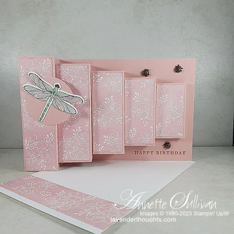 Pop Up Block Cards – Lavender Thoughts Z Fold Pop Up Block Card, Pop Up Block Card, Hand Penned Dsp, Girly Cards, Pop Out Cards, Diy Pop Up Cards, Dragonfly Garden, Lay Outs, Fancy Fold Card Tutorials