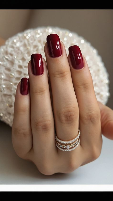 Achieve stunning burgundy nails with these classy dark red design ideas From black and short French tip designs to chic chrome and acrylic short nails get inspired with stylish nail art and polish Explore elegant dark red black and short French tip designs for a sophisticated look Burgundy Nails French Tips, Burgundy Nails Short Square, Nails Short Red Dark, Short Square Dark Red Nails, Short Round Dark Red Nails, Dark Red Gel Manicure, Dark Burgundy Nails, Dark Red Manicure Short, Dark Red Nails Ideas