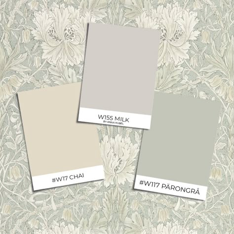 William Morris Tapet, Popular Color Schemes, Magnolia Wallpaper, William Morris Wallpaper, Morris Wallpapers, Big Girl Bedrooms, Wainscoting Panels, Purple Rooms, Painted Stairs