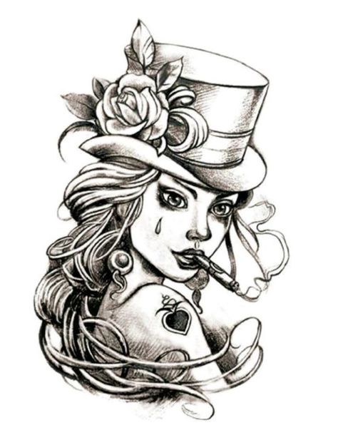 Small Wave Tattoo, Steampunk Tattoo, Catrina Tattoo, Pin Up Girl Tattoo, Skull Girl Tattoo, Kunst Tattoos, Sketch Tattoo Design, Pin Up Tattoos, Tattoo Designs For Girls