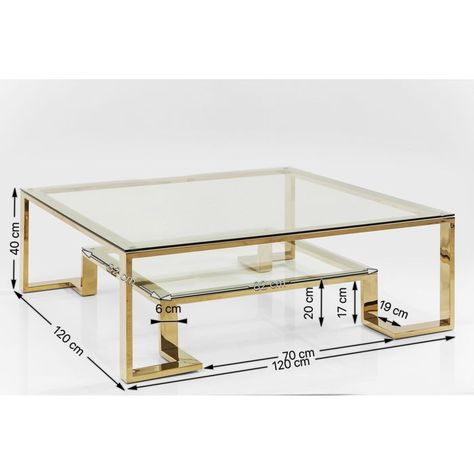 Coffee Table Gold Rush 120x120cm - KARE Design Gold Interior Decor, Steel Frame Furniture, Meja Sofa, Iron Furniture Design, Steel Furniture Design, Coffee Table Design Modern, Steel Bed Frame, Welded Furniture, Console Table Decorating