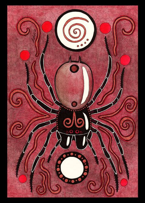 Funnelweb Spider as Totem by Ravenari on DeviantArt Spider Totem, Funnel Web Spider, Spider Queen, Pet Spider, Spider Tattoo, Spider Art, Intuitive Art, Spider Woman, Insect Art