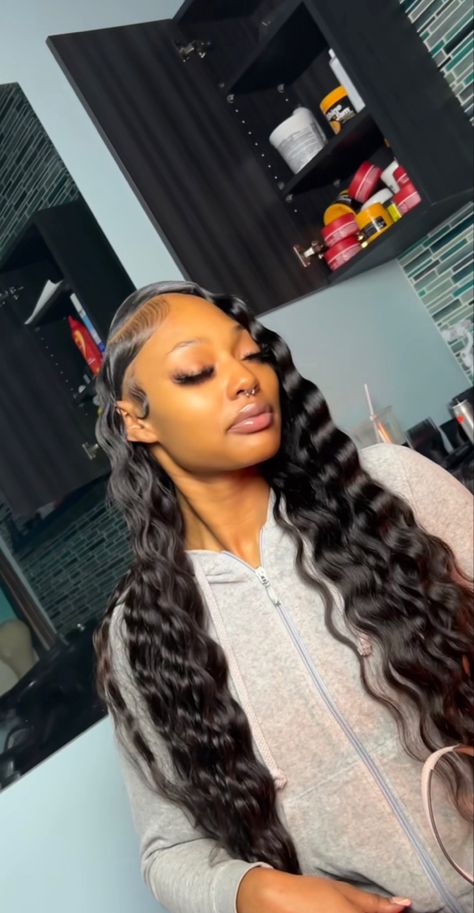 Weave Ponytail Hairstyles, Frontal Wig Hairstyles, Side Part Hairstyles, Black Ponytail Hairstyles, Crimped Hair, Quick Weave Hairstyles, Dyed Hair Inspiration, Braids Hairstyles Pictures, Frontal Hairstyles