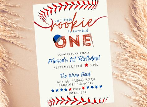 Excited to share this item from my #etsy shop: Rookie of the Year First Birthday Invitation, Our Little Rookie is Turning One, Instant Download, Editable, Text or Print,Baseball Birthday #rookieoftheyear #1stbirthday #birthdayparty #baseball #instantdownload #minimalist #boy #ourlittlerookieis #modern Rookie Year Birthday Invitation, Rookie Of The Year Photo Backdrop, Rookie Of The Year Invitation, Rookie Year First Birthday Invitation, Rookie Year Invitation, Rookie Of The Year First Birthday Invite, Rookie Of The Year First Birthday, Rookie Of The Year, Baseball Theme