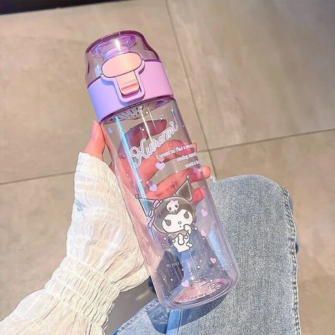 Kawaii Sanrio Cinnamoroll Kuromi Water Cup Girls Plastic Cup High Temperature Resistant Summer Cute Children'S Water Bottle Gift - AliExpress Teacher Water Bottle, Hello Kitty Water Bottle, Water Bottle Pouch, Water Bottle Gift, Vintage Thermos, Cute Water Bottles, Stainless Water Bottle, Cup Sleeve, Lotion Bottle