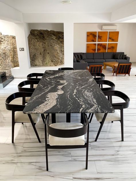 Marble Dining Table Decor, Marble Dinning Table, Granite Dining Table, Dining Room Design Luxury, Wood Dining Table Modern, Granite Table, Dining Table Design Modern, Marble Top Dining Table, Latest Living Room Designs