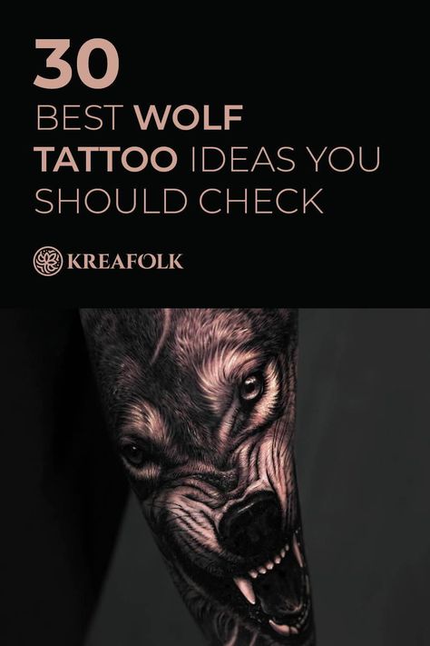 Discover the profound symbolism and artistry of wolf tattoos with us! Uncover meanings, delve into cultural significances, and find your perfect design! Symbolic Animal Tattoos, Werewolf Tattoo For Women, Fenrir Tattoo Mythology, Demon Wolf Tattoo, Fierce Wolf Tattoo, Lion And Wolf Tattoo, Snarling Wolf Tattoo, Men Wolf Tattoo, Realistic Wolf Tattoo Design