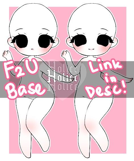 Ftu Base, Chibi Poses Reference, Chibi Bases, F2u Base, Chibi Poses, Chibi Base, Chibi Body, Draw The Squad, Body Base Drawing