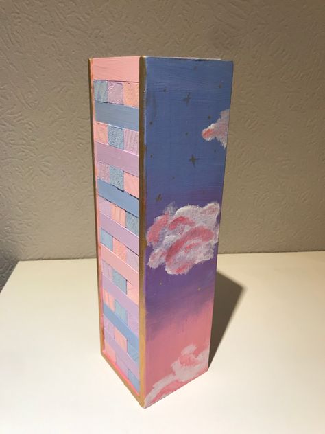 Jenga Ideas Creative, Fun Jenga Ideas, Painting Jenga Blocks, Jenga Aesthetic, Jenga Block Painting Ideas, Jenga Painting Ideas, Jenga Painting, Painted Jenga Blocks, Painted Jenga