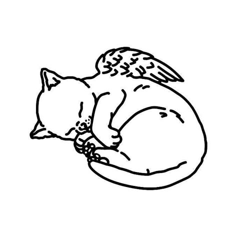 Angel Cat Tattoo, Cat Lover Tattoo, Minimal Tattoo Designs, Cat Tattoo Simple, Tattoo Design Tattoo, Men Tattoo, Up Tattoo, Inspiration Tattoo, Tattoo Cover Up