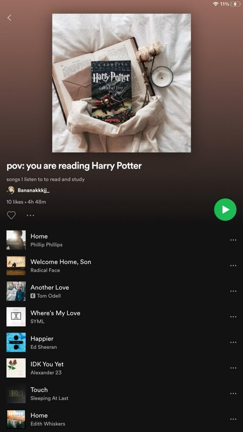 Book Inspired Playlist, Harry Potter Playlist Names, Hogwarts Playlist, Playlist For Reading, Harry Potter Songs, Harry Potter Playlist, Reading Harry Potter, Harry Potter Song, Harry Potter Music