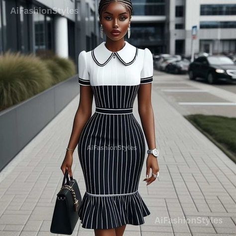 AiFashion Design on Instagram: "Save and follow #aifashionstyles for more #fashionstyles inspo." Smart Dresses Classy, English Gown, Simple Elegant Dresses, Office Wears, Fashion Trend Inspiration, Conservative Outfits, Africa Style, Classy Gowns, Smart Dresses