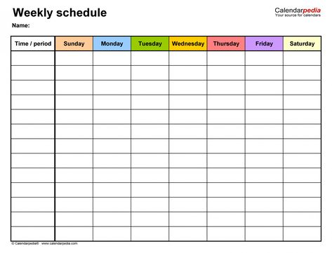 free free weekly schedule templates for excel 18 templates college class schedule maker template pdf Free Weekly Calendar, Timetable Template, Excel Calendar Template, Weekly Calendar Template, Free Printable Calendar Templates, Weekly Schedule Printable, Daily Schedule Template, Free Calendar Template, Week Schedule