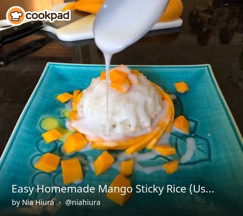 Easy Homemade Mango Sticky Rice (Using Rice Cooker) Sticky Rice Recipe Rice Cooker, Mango Sticky Rice Recipe, Sticky Rice Recipe, Coconut Sticky Rice, Asian Dinner, Mango Sticky Rice, Rice Cooker Recipes, Sticky Rice, Gluten Free Cooking