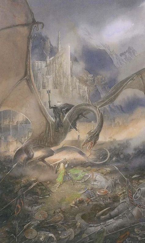 Alan Lee Art, Tolkien Artwork, Tolkien Illustration, Lord Of The Rings Art, Witch King Of Angmar, Lord Of The Rings Tattoo, John Howe, Alan Lee, Middle Earth Art