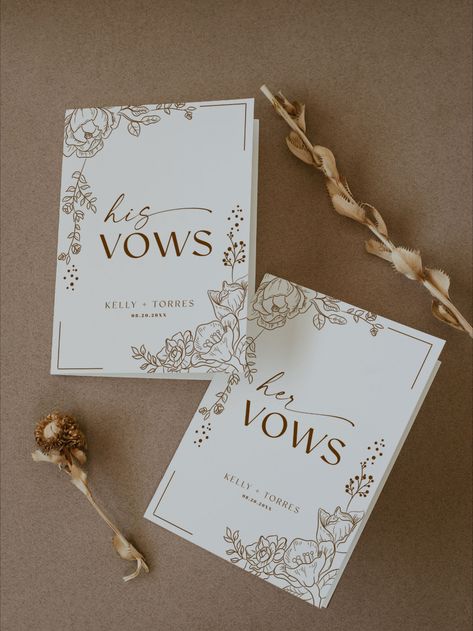 Diy Wedding Vow Book, Vow Cards Wedding, Wedding Vows Card Design, Diy Vow Booklet, Wedding Vow Booklet, Wedding Vows Booklet, Wedding Booklet Design, Modern Vows, Vows Template