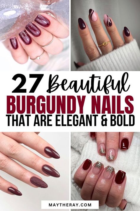 burgundy nail designs Burgundy Nail Designs, Burgundy Nails, Christmas Is, Around The Corner, Manicure, Nail Designs, Nails, Design