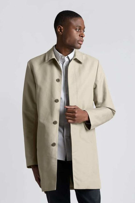 Car Coat vs. Peacoat: Everything You Need To Know Mens Dress Coats, Chesterfield Coat, Types Of Jackets, Car Coat, Classic Coats, Coat Design, Field Jacket, Oxford Shirt, Cotton Twill