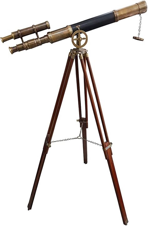 Amazon.com: Maritime Brass Antique Double Barrel Designer Telescope with Wooden Tripod Floor Standing Telescopic tripods - collectiblesBuy: Camera & Photo Room Box Miniatures, Navy Gifts, French Style Homes, Architecture Model House, Double Barrel, Brass Wood, Nautical Style, Tripod Stand, Brass Antique