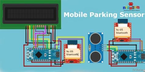 Arduino Wireless Parking Sensor Arduino Wireless, Arduino Bluetooth, Tech Diy, Arduino Board, Raspberry Pi Projects, Pi Projects, Maker Project, Arduino Projects, Diy Electronics