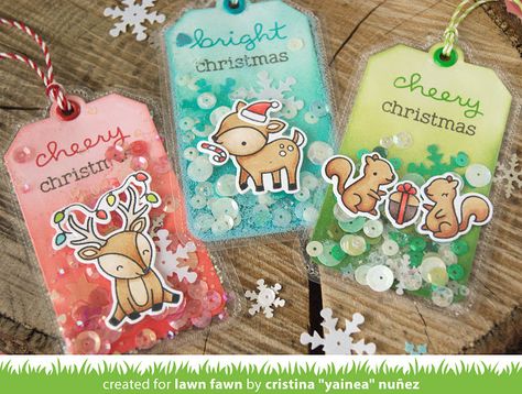 Lawn Fawn Video {12.20.16} Fuse Tool Shaker Tags with Yainea! - Lawn Fawn Shaker Gift Tags, Shaker Tags, Lawn Fawn Design, Fuse Tool, Lawn Fawn Blog, Lawn Fawn Stamps, Photo Sleeve, Lawn Fawn Cards, Christmas Stamps