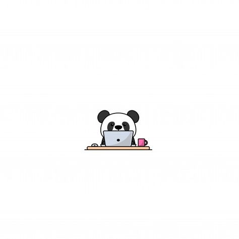 Cute panda working on a laptop Premium V... | Premium Vector #Freepik #vector #baby #computer #nature #character Drawing Panda, Wallpaper Panda, Cute Panda Drawing, Cute Panda Cartoon, Walpapers Cute, Panda Illustration, Panda Drawing, Happy Panda, Panda Lindo