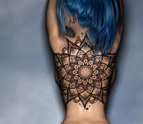 Now THAT'S A TATTOO!!! DAMN!!!  Tattoo photo - Mandala flower tattoo by Kiwi Tattoo Mandala Flower Tattoo, Kiwi Tattoo, Mandala Flower Tattoos, Sacred Geometry Tattoo, Geometry Tattoo, Tattooed Women, Tattoo Girls, Tattoo Girl, Mandala Flower