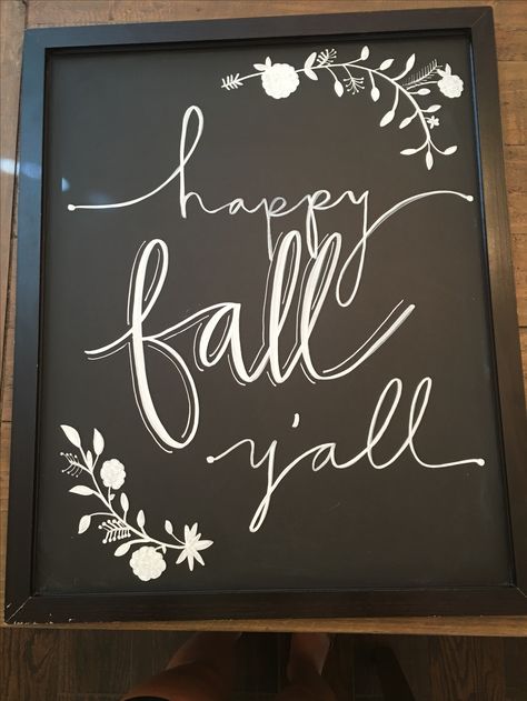 Happy Fall Y'all Chalkboard Sign Its Fall Yall Chalkboard Art, Happy Fall Y'all Chalkboard, Happy Fall Y’all Chalkboard Art, Hello Fall Chalkboard Sign, Fall Kitchen Chalkboard Ideas, Happy Fall Yall Chalkboard Art, Seasonal Chalkboard Ideas, Boutique Chalkboard Signs Fall, Happy Fall Chalkboard Art