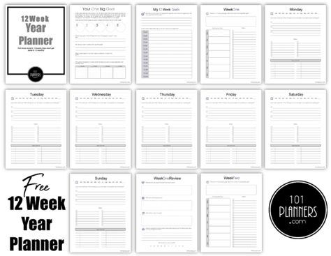 The 12 Week Year Planner and Templates | FREE Download 12 Week Planner, 12 Week Year Planner, 12 Week Year, Free Monthly Planner, Free Planner Templates, Student Planner Printable, Week Planner, Year Planner, Creative Planner