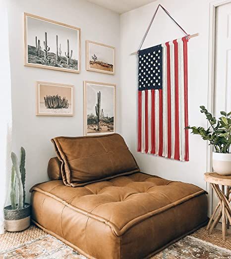 FLBER OUTLET Macrame Wall Hanging Macrame American Flag Boho Patriotic Decor Memorial Day Fourth of July wall Art Home décor 25.5x37 Hanging Flags On Wall Room Decor, Macrame American Flag, American Flag Bedroom, Western Boys Room, Western Apartment Decor, Flag Macrame, Cowboy Bedroom, Western Living Room Decor, Cowboy Room