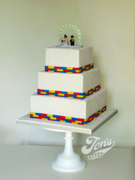 Lego Themed Cake, Lego Wedding Cakes, African Wedding Cakes, Speciality Cakes, Lavender Wedding Theme, Lego Wedding, Royal Wedding Cake, Lego Theme, Nerd Wedding