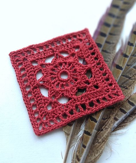 Ravelry: Boho Floral Square by Crystal White-Van Cleemput Simple Crochet Thread Patterns, Simple Granny Square Crochet Patterns Free, Simple Granny Square Crochet Free, New Granny Square Patterns, Simple Crochet Square Pattern, Free Crochet Square, White Van, Crochet Blocks, Crochet Square Patterns