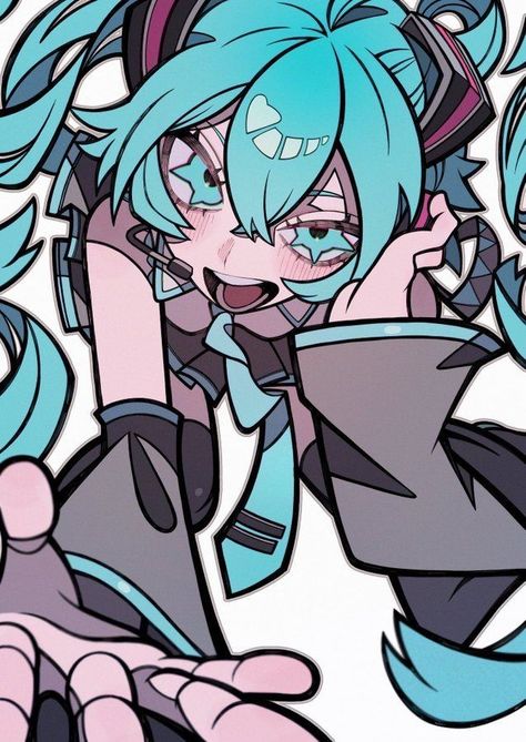 Miku Hatsune Chibi, Miku Hatsune Vocaloid, Arte 8 Bits, Miku Vocaloid, 캐릭터 드로잉, Miku Hatsune, Dessin Adorable, 영감을 주는 캐릭터, Cute Art Styles