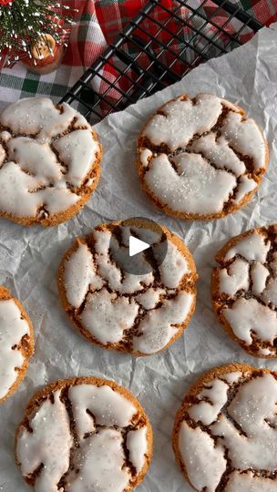 672K views · 42K reactions | ✨These are the best Iced Ginger Molasses Cookies!!

I truly can not get enough of them 🤤 and I’m not the only one, they are about to be your favorite cookie this holiday season❄️🫶🏼!! A crisp sugar coating on the outside, but so soft and chewy on the inside👏🏼. These cookies are packed with warm spices and a deep molasses flavor😋! 

Recipe👇🏼

Ingredients: (makes 12)
* 4 tbsp salted butter, room temp
* 1/4 cup granulated sugar (and some extra for rolling)
* 1/4 cup light brown sugar 
* 1 egg white
* 4 tbsp unsulphered molasses
* 1 1/4 cup all purpose flour 
* 1 1/4 tsp baking soda 
* 1 1/4 tsp ground ginger
* 1/4 tsp ground cloves
* 1/4 tsp ground allspice
Icing ingredients:
* 3/4 cup powdered sugar
* 1-2 tbsp heavy cream

Directions:
* Preheat oven to 350 Iced Ginger Molasses Cookies, Iced Molasses Cookies, Chritmas Cookies, Ginger Molasses, Ginger Molasses Cookies, Molasses Cookies, Spice Cookies, Ginger Cookies, Xmas Cookies